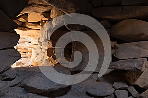 The interior of the temple of the megalithic complex of the early Bronze AgeÂ Wheels of Spirits,Rujum Al-Hiri, Gilgal Rephaeem on